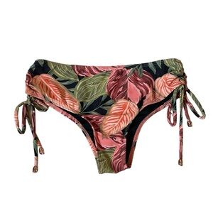 LIQUIDO Swimwear Bikini Bottoms Tropical Print Black Green Prach S